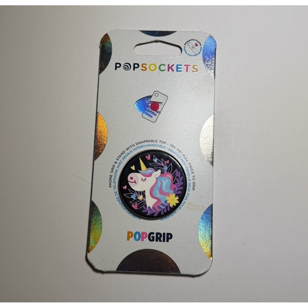 Popsockets Popgrip ~ Unicorn Day Dreams Black Gloss ~ Cell Phone Holder & Stand